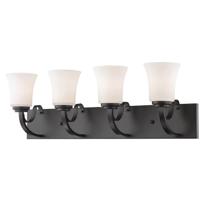 Z-Lite Halliwell 4-Light Bathroom Vanity Light In Bronze Z-Lite Halliwell 4-Light Bathroom Vanity Light In Bronze