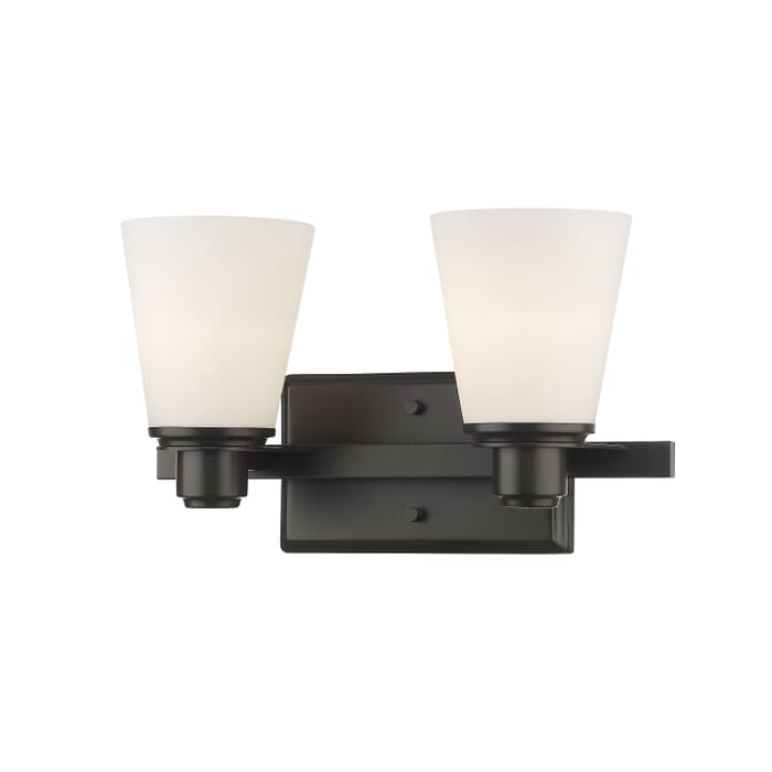 Z-Lite Kayla 2-Light Bathroom Vanity Light In Bronze Z-Lite Kayla 2-Light Bathroom Vanity Light In Bronze