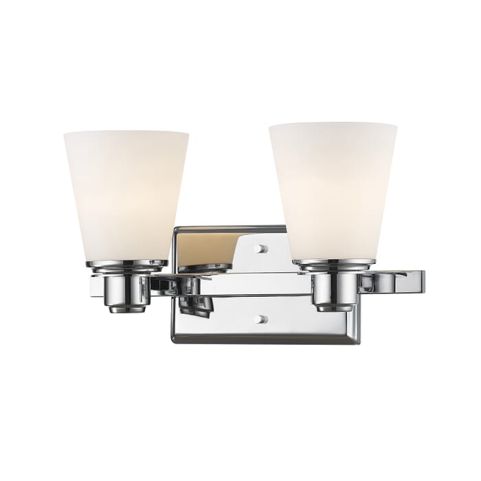 Z-Lite Kayla 2-Light Bathroom Vanity Light In Chrome Z-Lite Kayla 2-Light Bathroom Vanity Light In Chrome