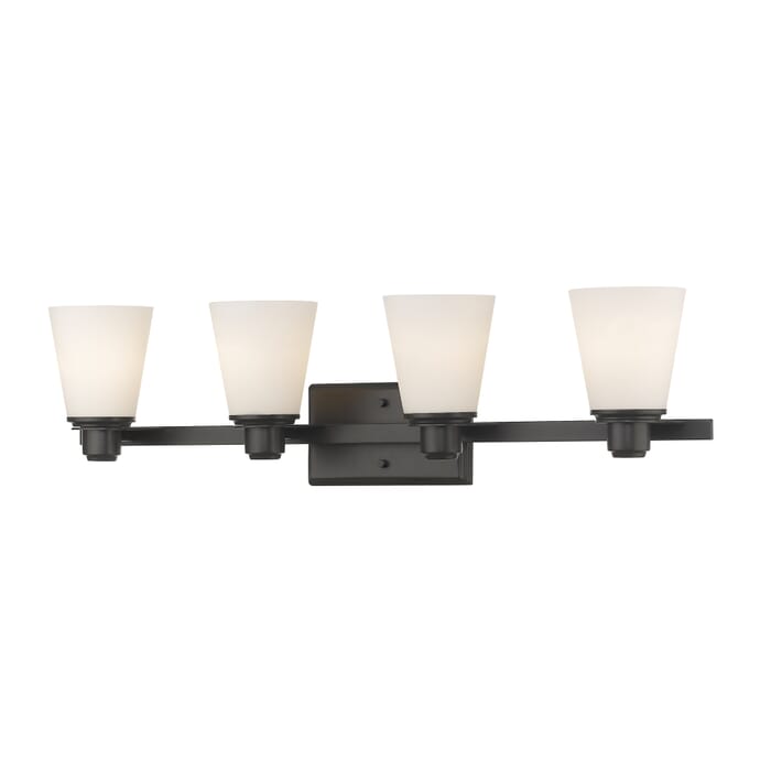 Z-Lite Kayla 4-Light Bathroom Vanity Light In Bronze Z-Lite Kayla 4-Light Bathroom Vanity Light In Bronze