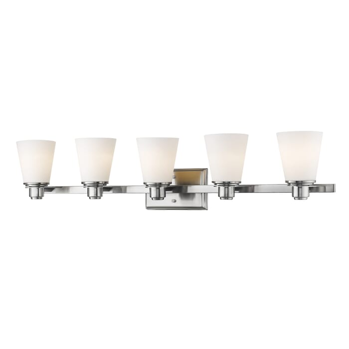 Z-Lite Kayla 5-Light Bathroom Vanity Light In Brushed Nickel Z-Lite Kayla 5-Light Bathroom Vanity Light In Brushed Nickel