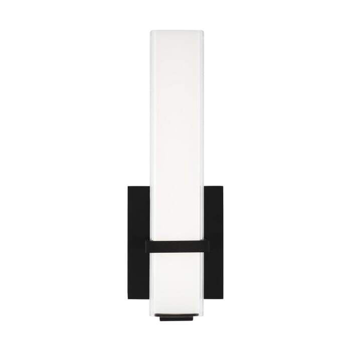 Milan 1-Light LED Bathroom Vanity Light in Nightshade Black Milan 1-Light LED Bathroom Vanity Light in Nightshade Black