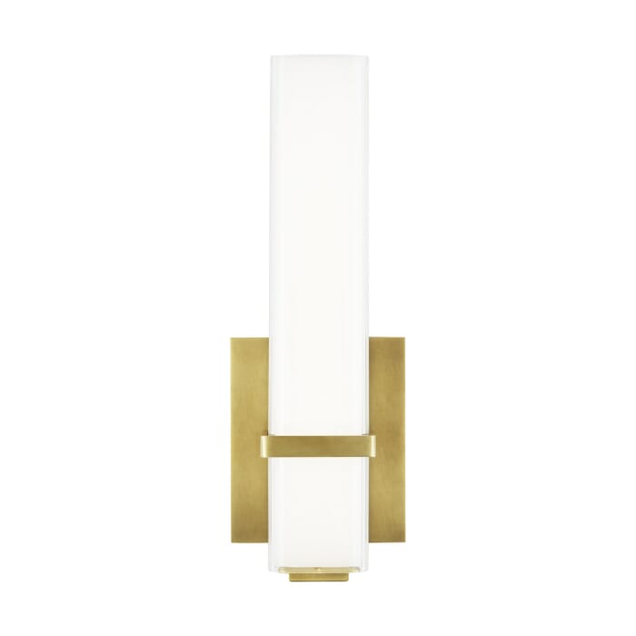 Milan 1-Light LED Bathroom Vanity Light in Natural Brass Milan 1-Light LED Bathroom Vanity Light in Natural Brass
