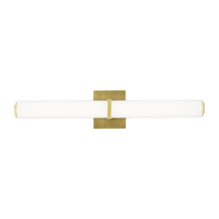 Milan 1-Light LED Bathroom Vanity Light in Natural Brass Milan 1-Light LED Bathroom Vanity Light in Natural Brass