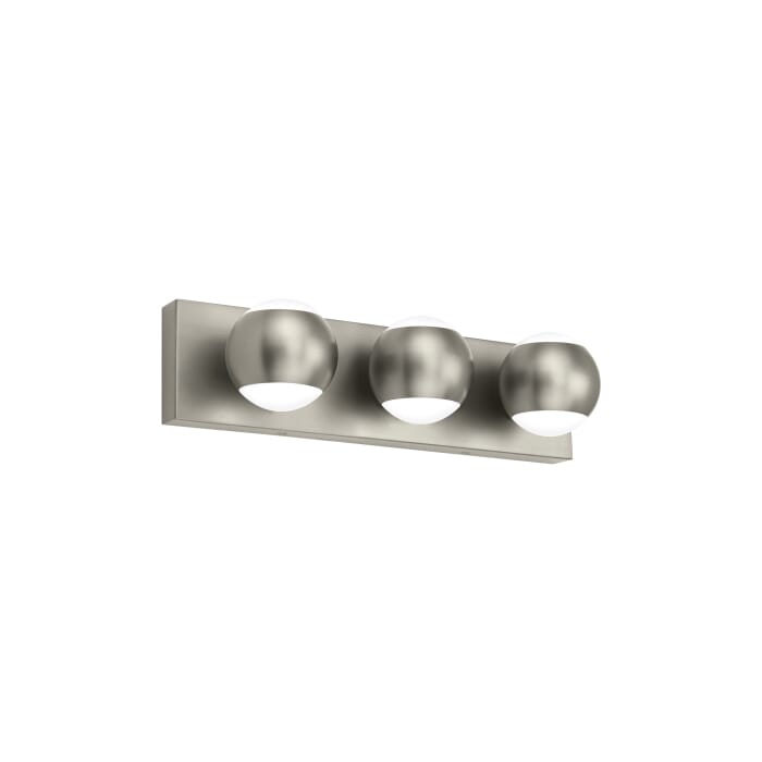 Oko 3-Light LED Bathroom Vanity Light in Satin Nickel Oko 3-Light LED Bathroom Vanity Light in Satin Nickel