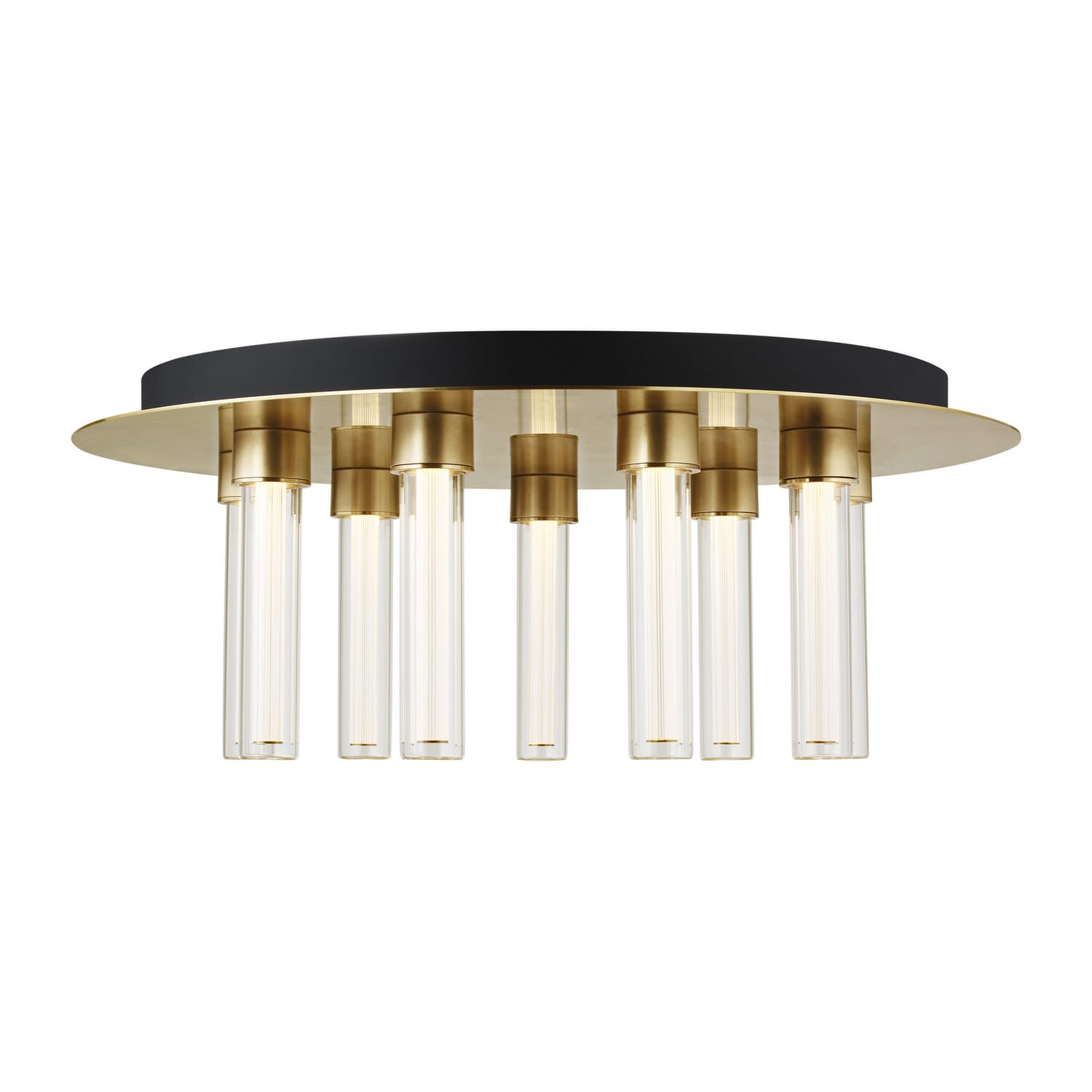 Kola 9-Light LED Flush Mount in Natural Brass