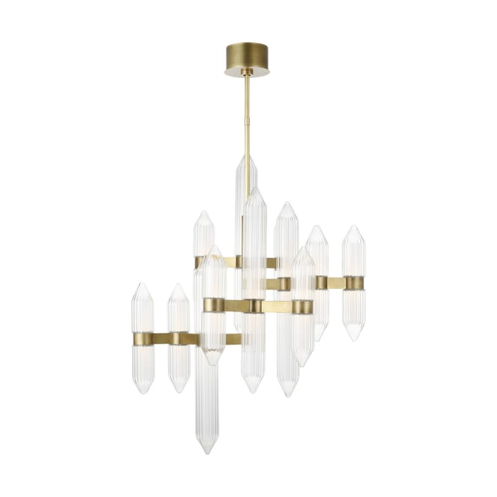 Langston 12-Light LED Chandelier in Plated Brass Langston 12-Light LED Chandelier in Plated Brass
