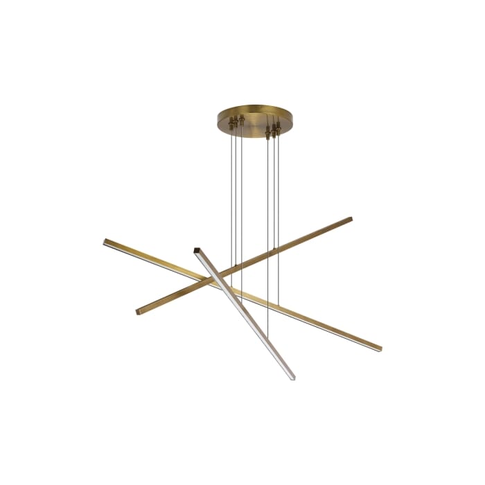 Essence Trio 3-Light LED Linear Chandelier in Aged Brass Essence Trio 3-Light LED Linear Chandelier in Aged Brass