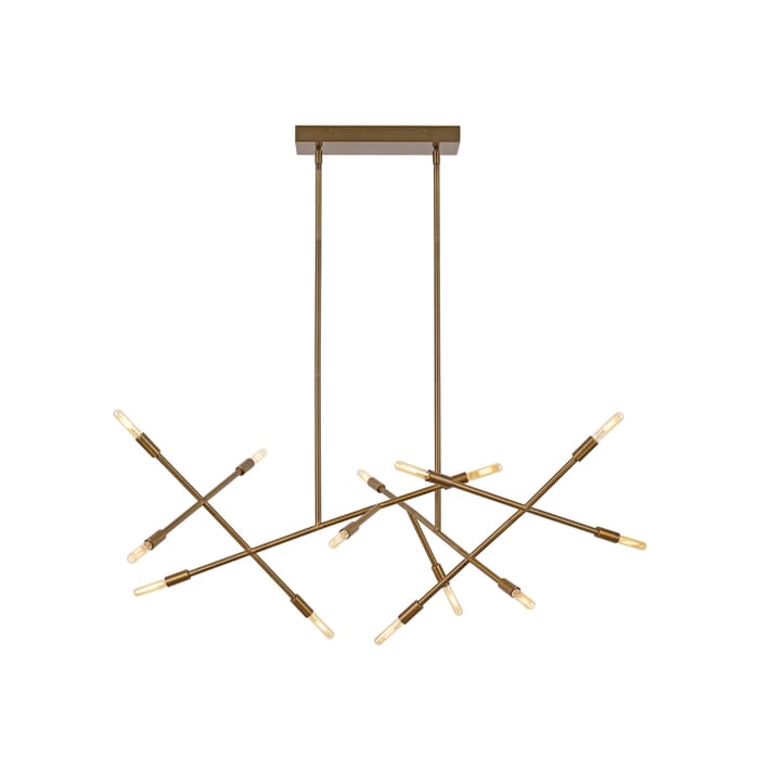 Line Wave 14-Light Chandelier in Aged Brass Line Wave 14-Light Chandelier in Aged Brass
