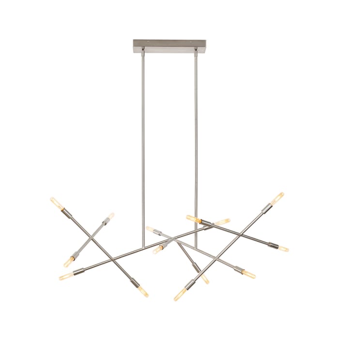 Line Wave 14-Light LED Chandelier in Satin Nickel Line Wave 14-Light LED Chandelier in Satin Nickel