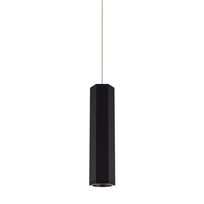 Blok 1-Light Pendant in Matte Black with Satin Nickel Blok 1-Light Pendant in Matte Black with Satin Nickel