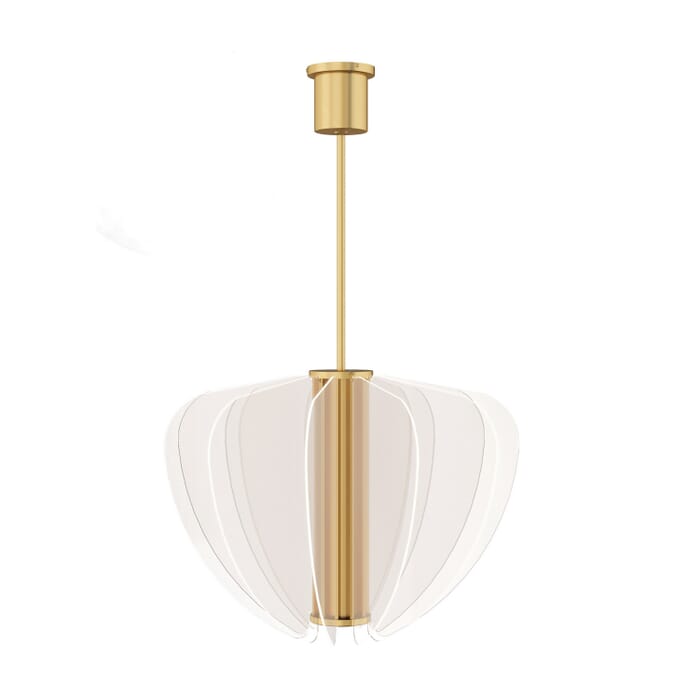 Nyra 1-Light LED Chandelier in Plated Brass Nyra 1-Light LED Chandelier in Plated Brass
