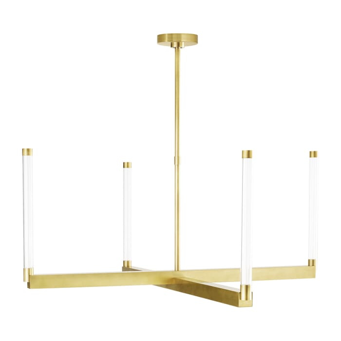 Phobos 4-Light LED Chandelier in Natural Brass Phobos 4-Light LED Chandelier in Natural Brass