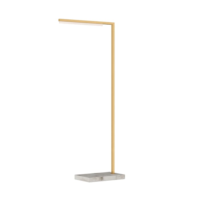 Klee 1-Light LED Floor Lamp in Natural Brass with White Marble Klee 1-Light LED Floor Lamp in Natural Brass with White Marble