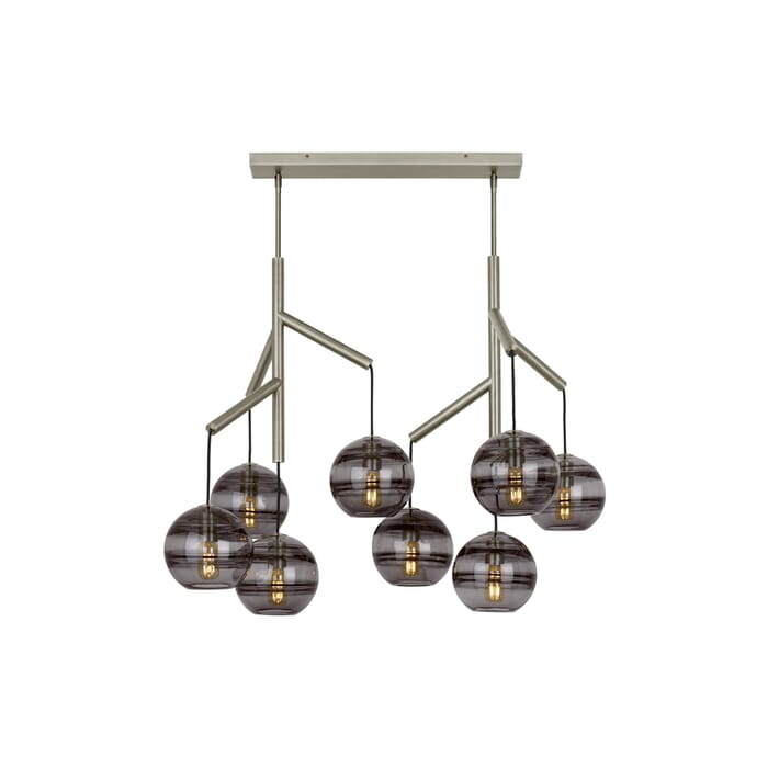 Tech Sedona Contemporary Chandelier in Satin Nickel and Transparent Smoke Tech Sedona Contemporary Chandelier in Satin Nickel and Transparent Smoke