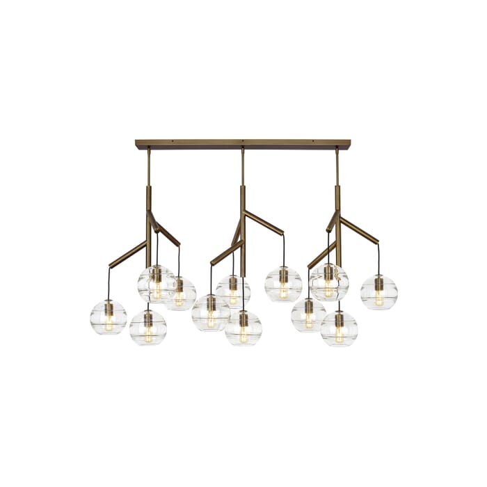 Tech Sedona Contemporary Chandelier in Aged Brass and Clear Tech Sedona Contemporary Chandelier in Aged Brass and Clear