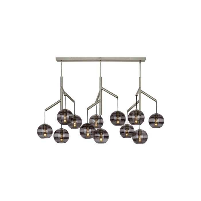 Tech Sedona Contemporary Chandelier in Satin Nickel and Transparent Smoke Tech Sedona Contemporary Chandelier in Satin Nickel and Transparent Smoke