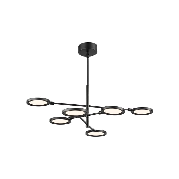 Tech Spectica 6-Light 3000K LED Contemporary Chandelier in Matte Black and Acrylic Tech Spectica 6-Light 3000K LED Contemporary Chandelier in Matte Black and Acrylic