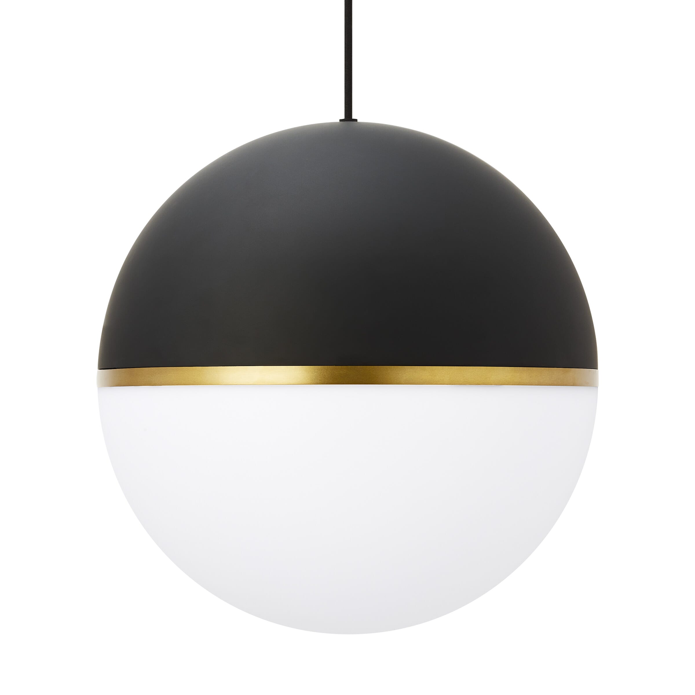 Akova Pendant Light in Matte Black and Aged Brass