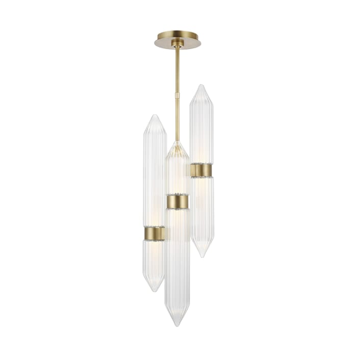 Langston 1-Light LED Pendant in Plated Brass Langston 1-Light LED Pendant in Plated Brass