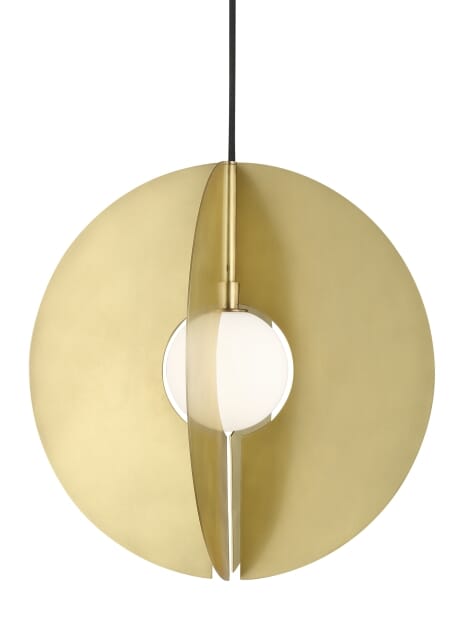 Orbel 1-Light Pendant in Aged Brass