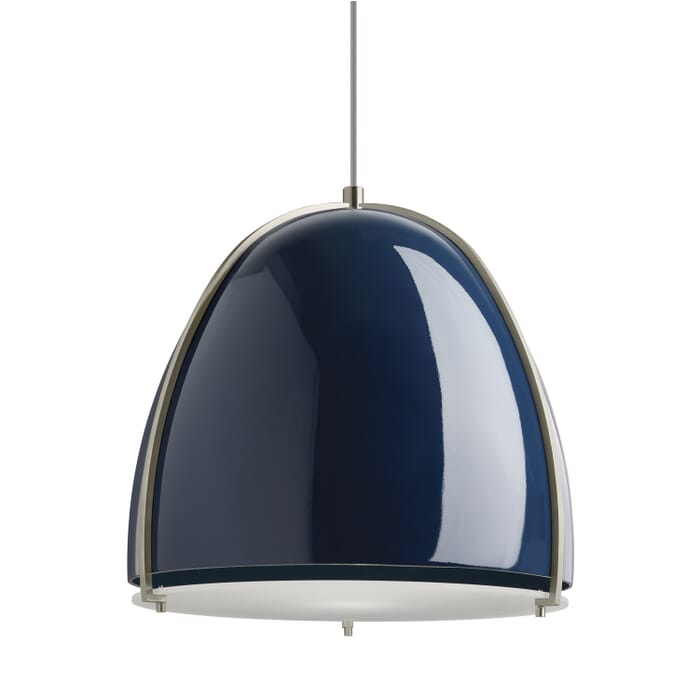 Paravo 1-Light Pendant in Blue with Satin Nickel Paravo 1-Light Pendant in Blue with Satin Nickel