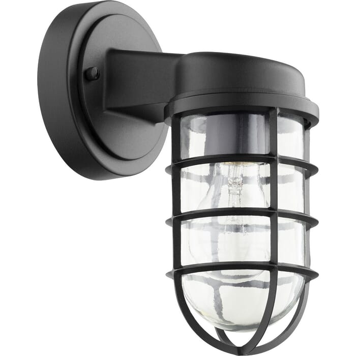 Quorum Belfour 10" Outdoor Wall Light in Noir Quorum Belfour 10" Outdoor Wall Light in Noir