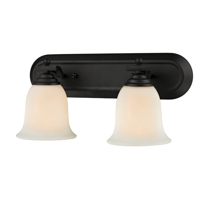 Z-Lite Lagoon 2-Light Bathroom Vanity Light In Matte Black Z-Lite Lagoon 2-Light Bathroom Vanity Light In Matte Black