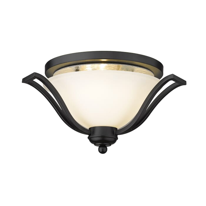 Z-Lite Lagoon 3-Light Flush Mount Ceiling Light In Matte Black Z-Lite Lagoon 3-Light Flush Mount Ceiling Light In Matte Black
