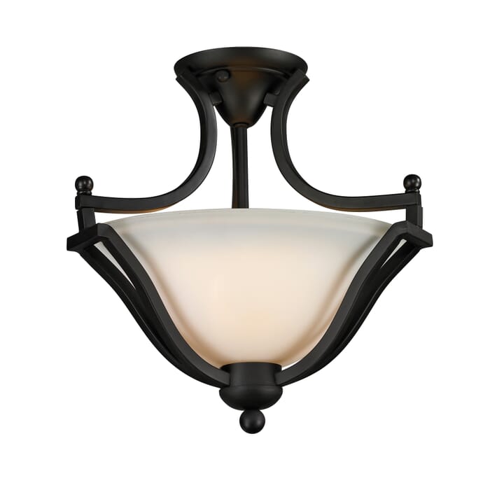 Z-Lite Lagoon 2-Light Semi Flush Mount Ceiling Light In Matte Black Z-Lite Lagoon 2-Light Semi Flush Mount Ceiling Light In Matte Black