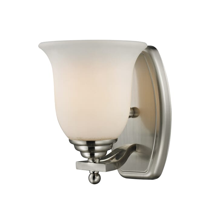Z-Lite Lagoon 1-Light Bathroom Vanity Light In Brushed Nickel Z-Lite Lagoon 1-Light Bathroom Vanity Light In Brushed Nickel