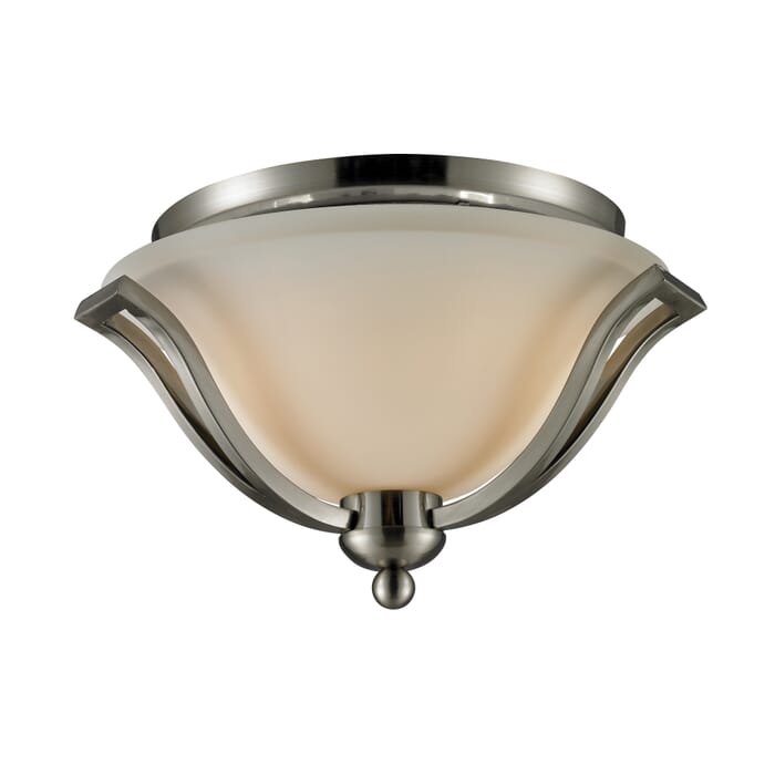 Z-Lite Lagoon 2-Light Flush Mount Ceiling Light In Brushed Nickel Z-Lite Lagoon 2-Light Flush Mount Ceiling Light In Brushed Nickel