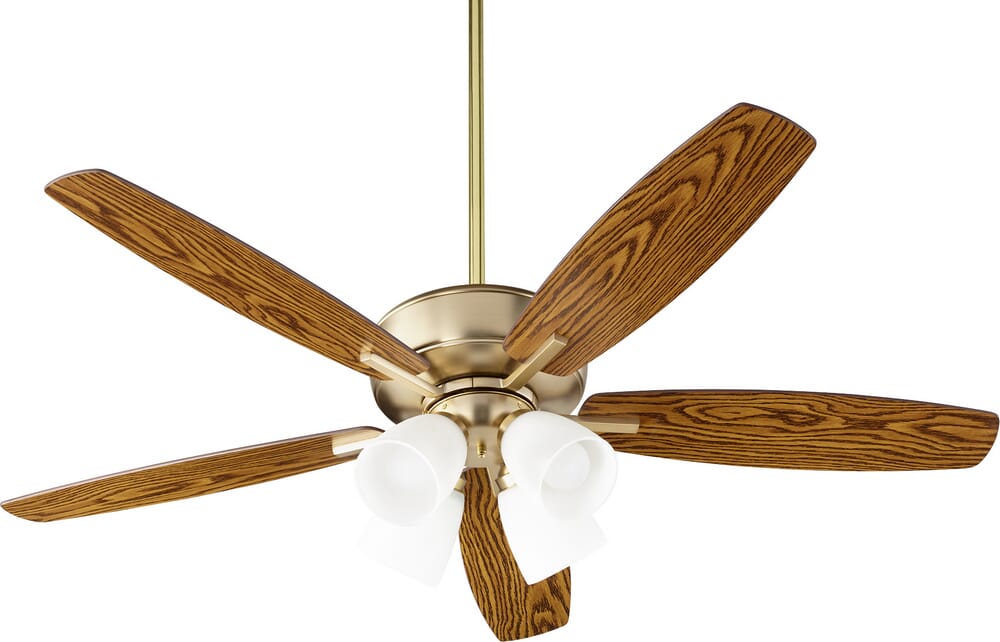 Quorum Breeze 4-Light 52" Indoor Ceiling Fan in Aged Brass