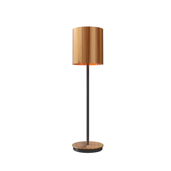 Cylindrical 1-Light Table Lamp in Teak Cylindrical 1-Light Table Lamp in Teak