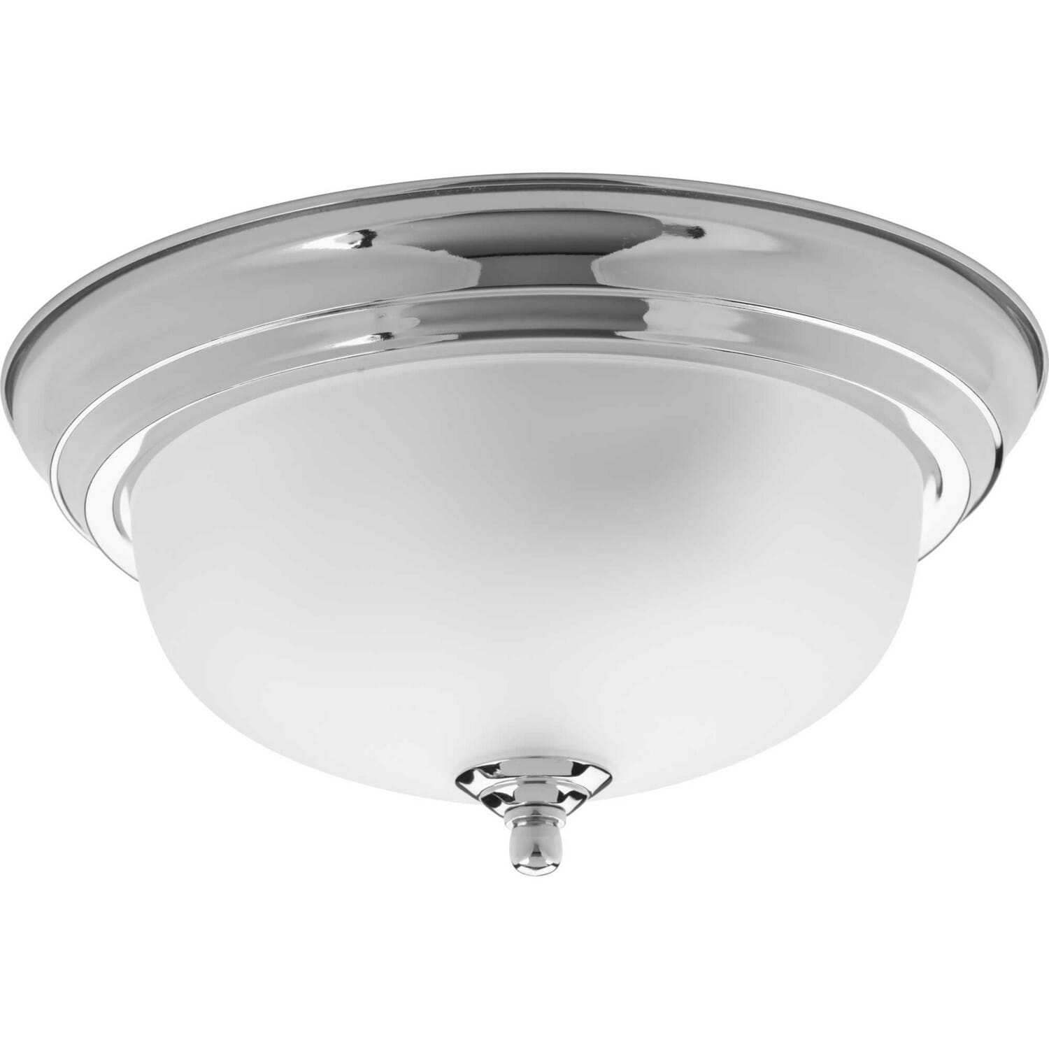 Polished Chrome One Light Flush Mount from the Dome Glass - Etched Collection