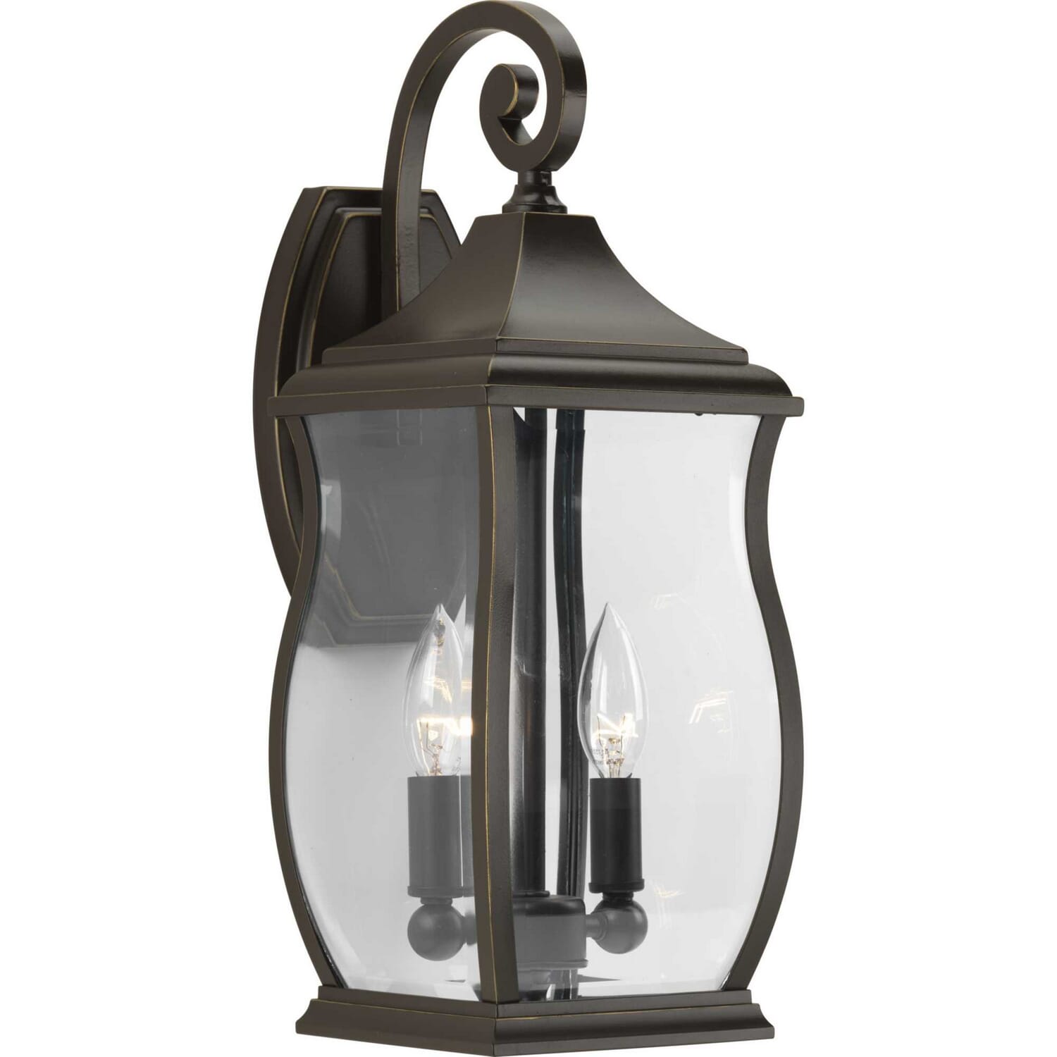 Oil Rubbed Bronze Two Light Wall Lantern from the Township Collection