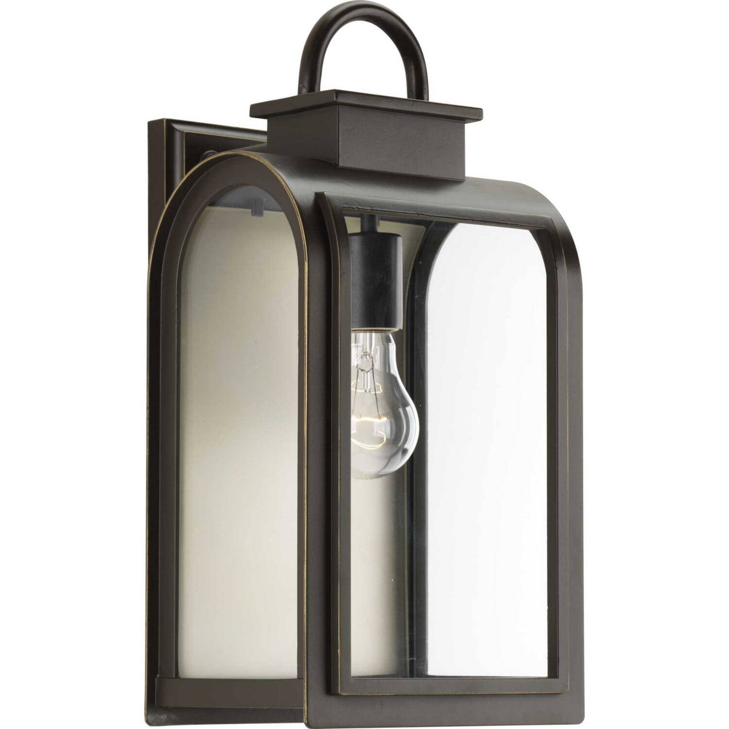 Oil Rubbed Bronze One Light Wall Lantern from the Refuge Collection