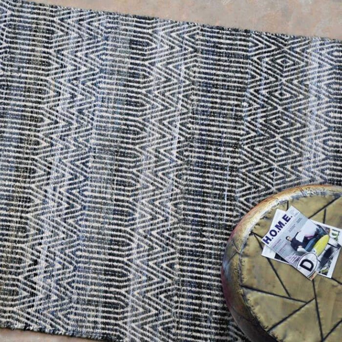 Uttermost Bolivia 5 x 8 Rug in Natural Wool/Rescued Denim Uttermost Bolivia 5 x 8 Rug in Natural Wool/Rescued Denim