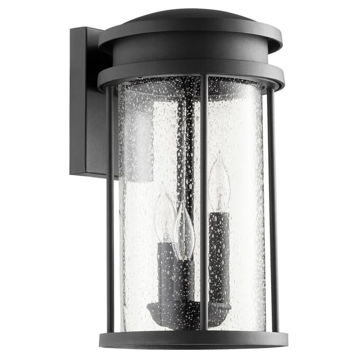 Quorum Hadley 3-Light 15" Outdoor Wall Light in Noir Quorum Hadley 3-Light 15" Outdoor Wall Light in Noir