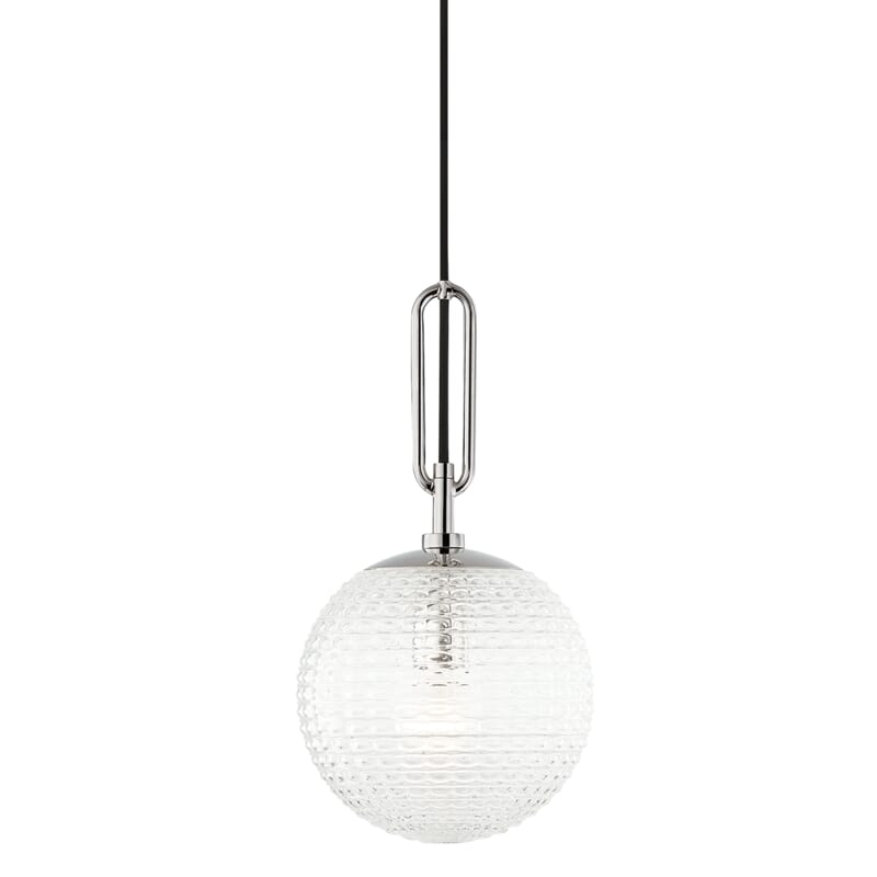 Polished Nickel One Light Pendant from the Jewett Collection