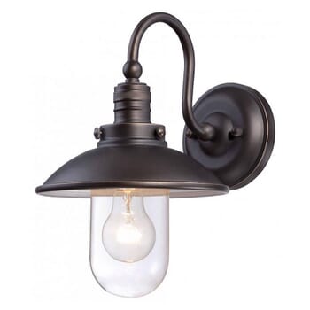 The Great Outdoors Downtown Edison 13" Outdoor Wall Light in Oil Rubbed Bronze with Gold Highlights