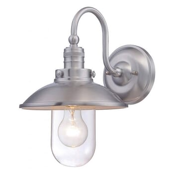 The Great Outdoors Downtown Edison 13" Outdoor Wall Light in Brushed Stainless Steel