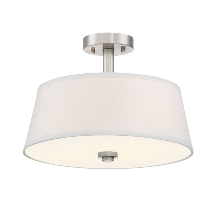 Studio 2-Light Semi-Flush Mount in Satin Platinum Studio 2-Light Semi-Flush Mount in Satin Platinum