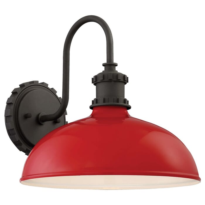 The Great Outdoors Escudilla 12" Outdoor Wall Light in Red Glass The Great Outdoors Escudilla 12" Outdoor Wall Light in Red Glass
