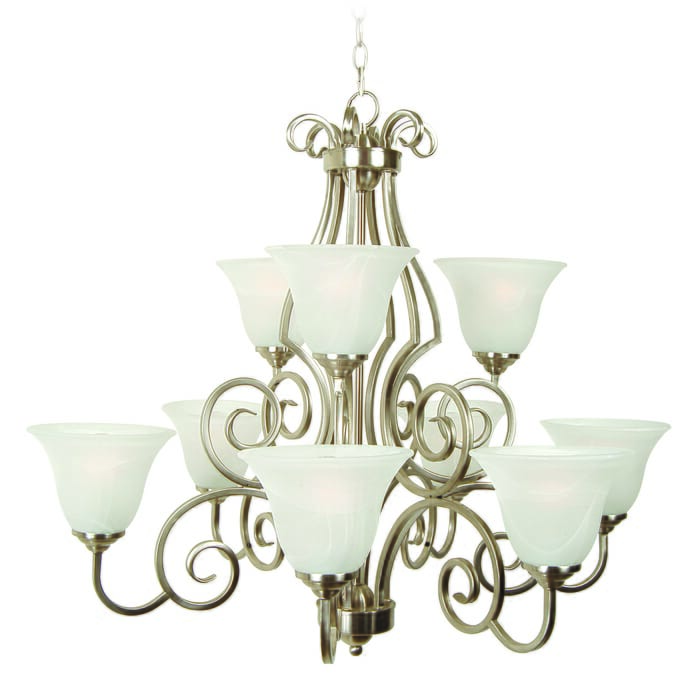 Craftmade Cecilia 9-Light Traditional Chandelier in Brushed Polished Nickel Craftmade Cecilia 9-Light Traditional Chandelier in Brushed Polished Nickel