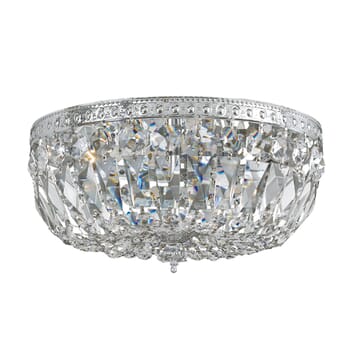 Crystorama 3-Light 14" Ceiling Light in Polished Chrome with Clear Hand Cut Crystals
