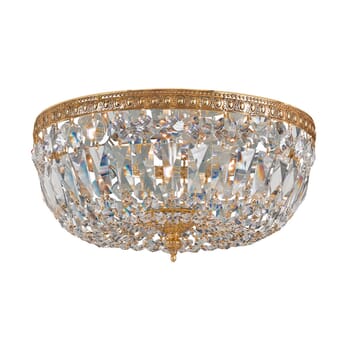Crystorama 3-Light 14" Ceiling Light in Olde Brass with Clear Swarovski Strass Crystals