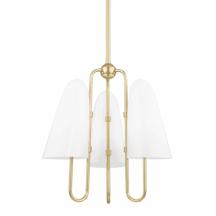 Hudson Valley Slate Hill 3-Light Transitional Chandelier in Aged Brass Hudson Valley Slate Hill 3-Light Transitional Chandelier in Aged Brass