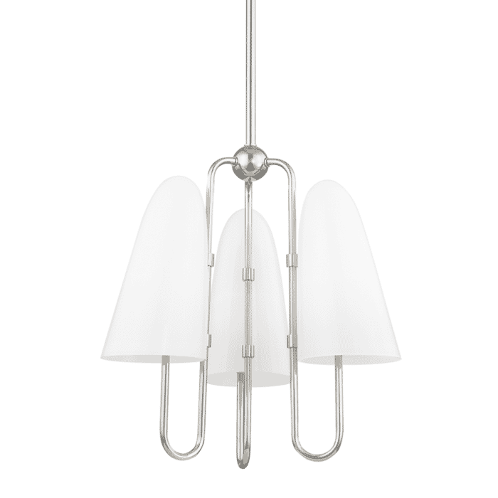 Hudson Valley Slate Hill 3-Light Transitional Chandelier in Polished Nickel Hudson Valley Slate Hill 3-Light Transitional Chandelier in Polished Nickel