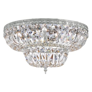 Crystorama 4-Light 18" Ceiling Light in Polished Chrome with Clear Hand Cut Crystals